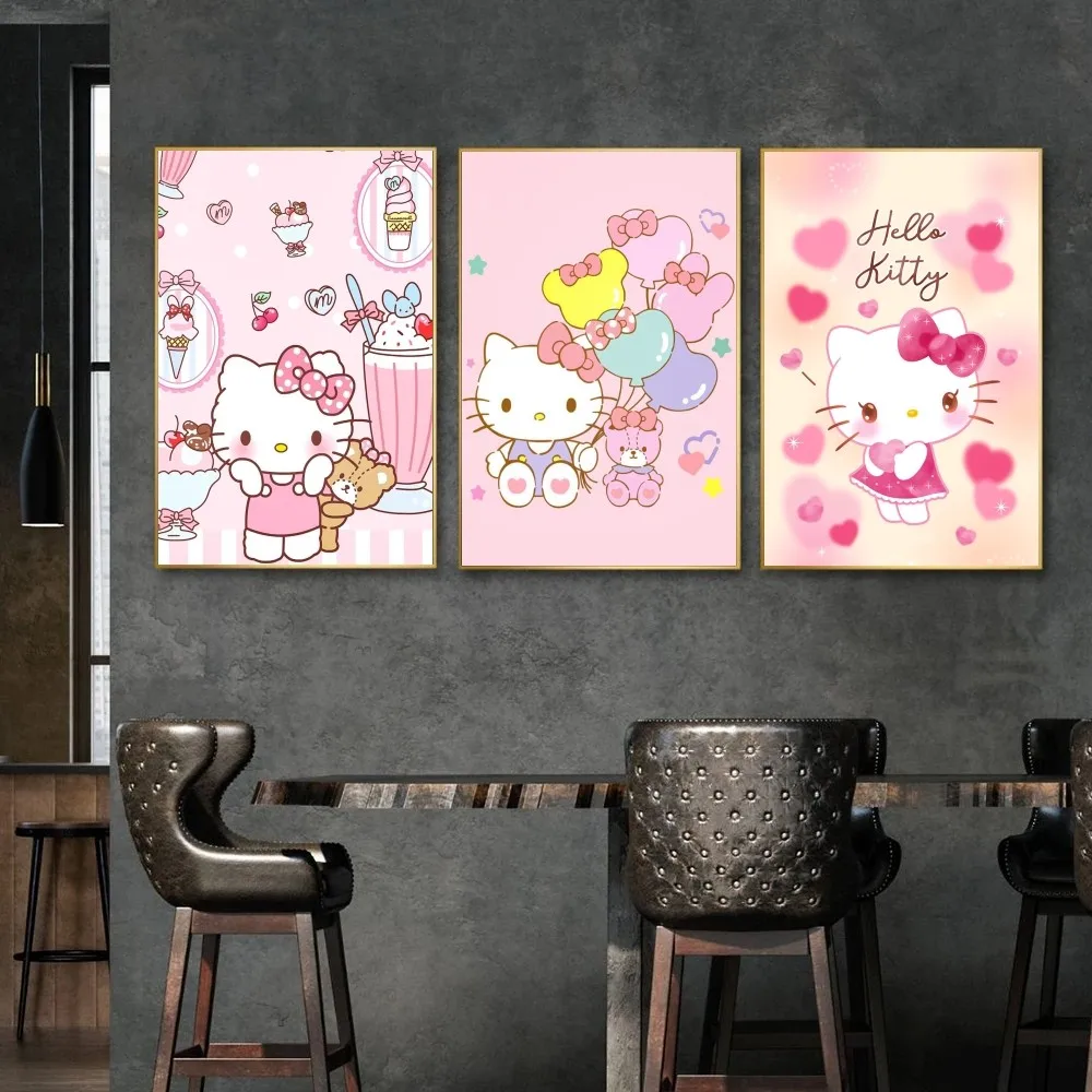Kawaii Kitty мультфильм Hello современный стиль настенное искусство домашний декор