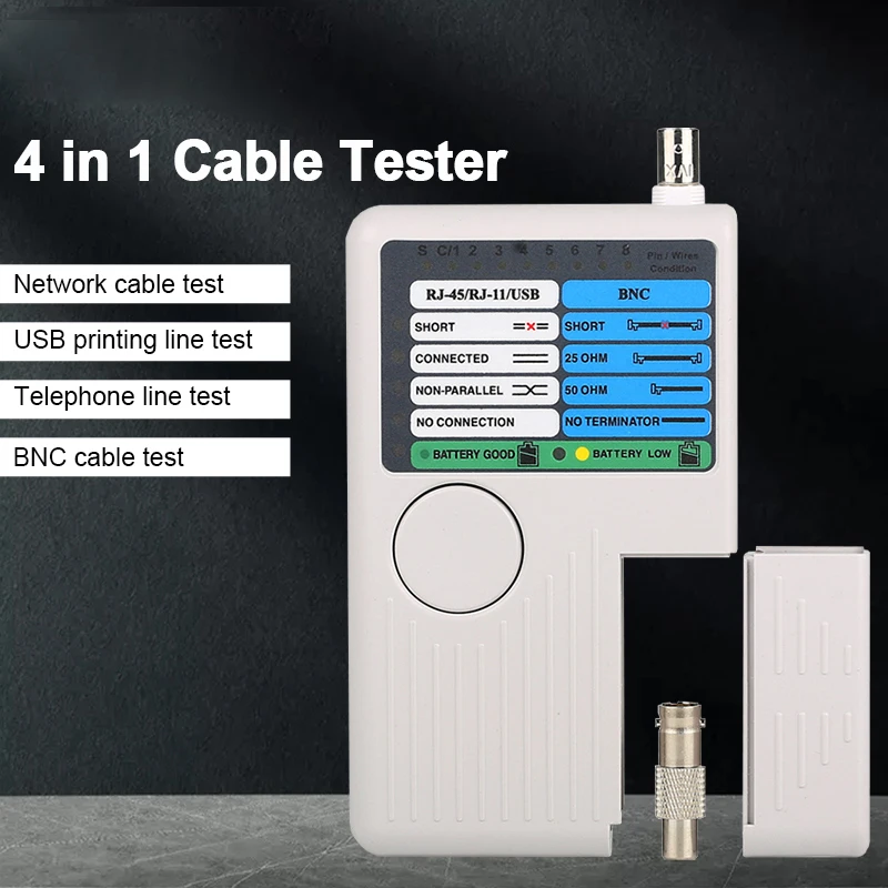 

Multifunctional Four-in-one New Remote LAN Cable Tester For UTP RJ11 RJ45 USB BNC Advanced Tool For Telephone Line Maintenance