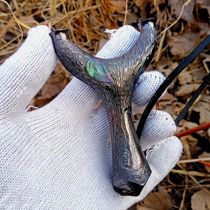 

New Powerful Slingshot TC21 Titanium Alloy Hunting Catapult with Rubber Band Outdoor Shooting Sports Accessories