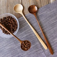 pottery waiwaiwai japanese long handle wooden spoon anti scalding extended mixing spoon seasoning spoon wooden environmental