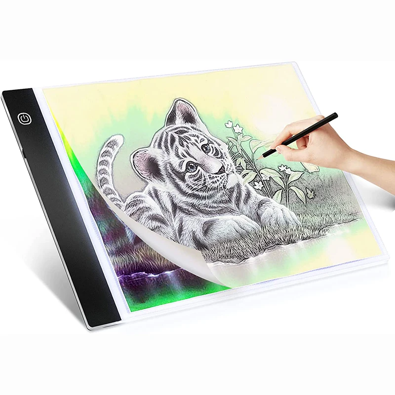 

A5/A4/A3 Three Level Dimmable Led Light Pad Drawing Board Pad Tracing Light Box Eye Protection Easier for Diamond Painting