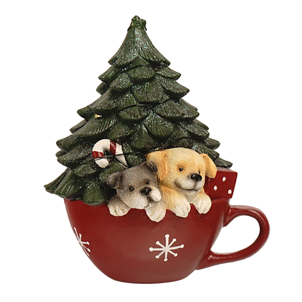 

1 шт. Скандинавская Рождественская елка из смолы, милые фигурки собак для дома, бара, кафе, ресторана, реквизит, Новогодний подарок