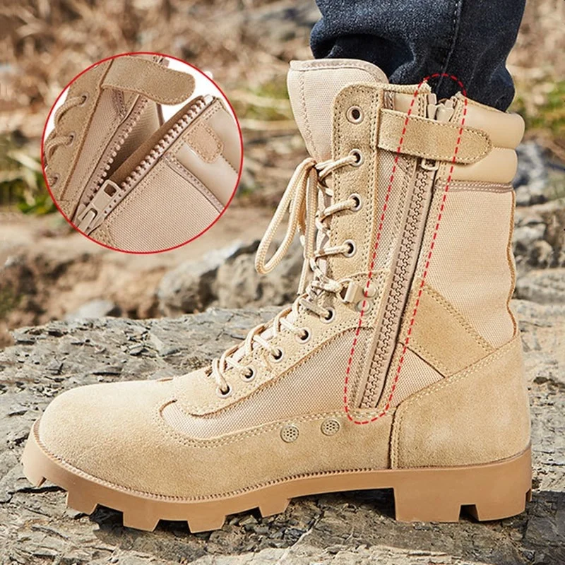 

Combat Boots Men's High-top Non-slip Breathable Outdoor Hiking Climbing Sports Shoes Military Training Tactical Boots