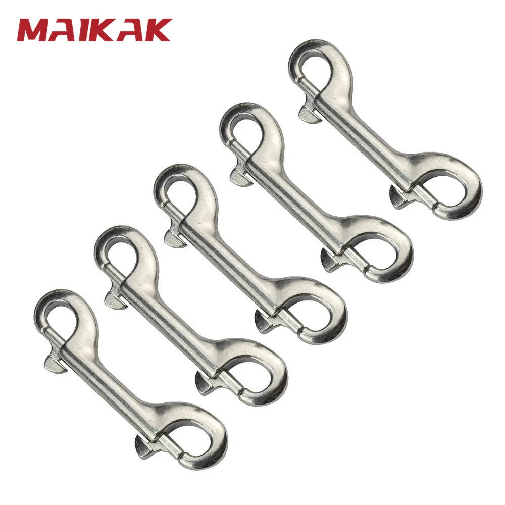 5PCS Stainless Steel 316 Sucha Diving Double End Bolt Snap Hook Clips 90mm 100mm 115mm Boat Hardware Double Ended Bolt Snap