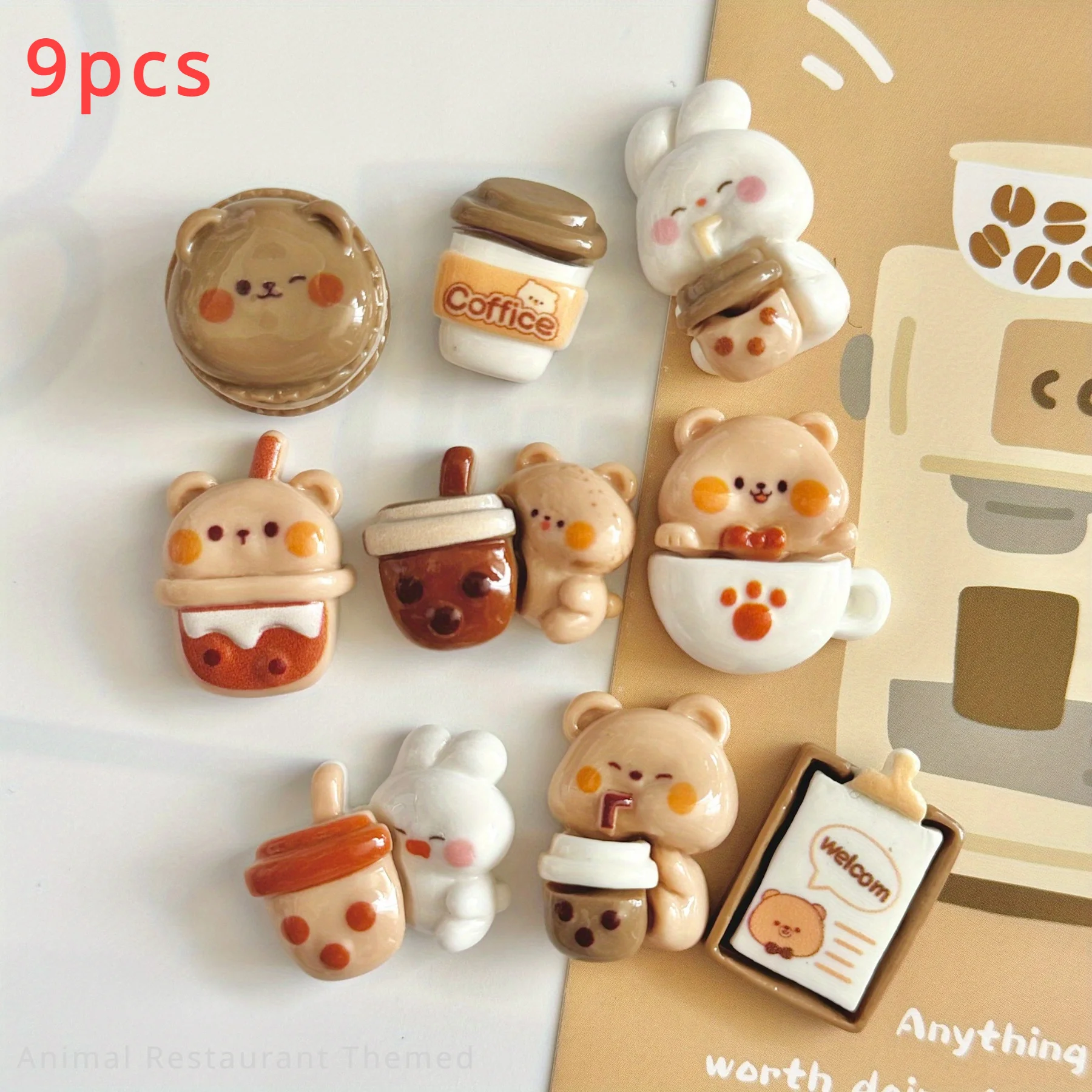 

Набор из 9 пластиковых магнитов с мультяшными животными