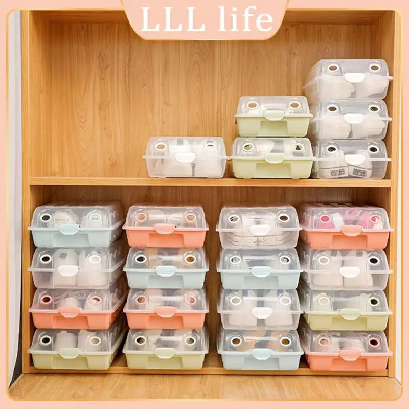 

Fold Shoes Case Pp Box Combined Thickened Material Shoe Boxes For Bedroom Stackable Shoe Organizer Plastic Dustproof Living Room