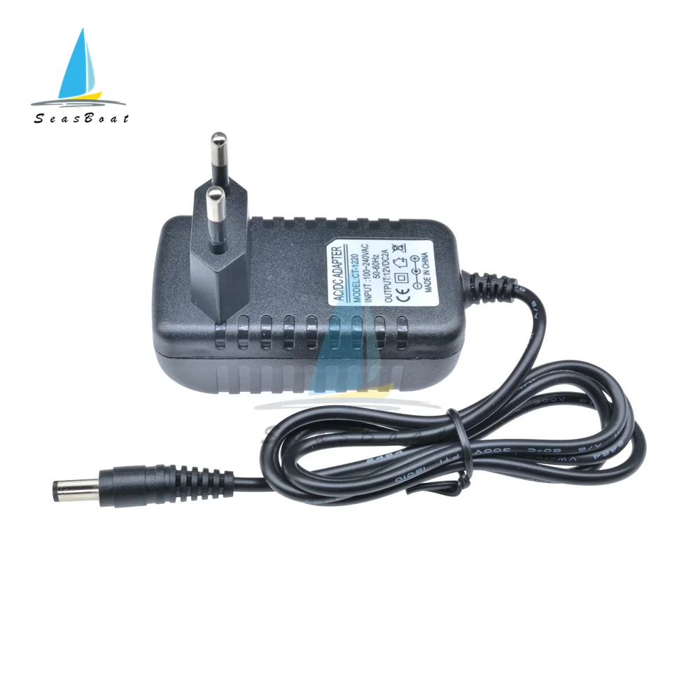 

Адаптер питания с европейской вилкой, 12 В, 2 А, 5, 5 х2, 1 мм