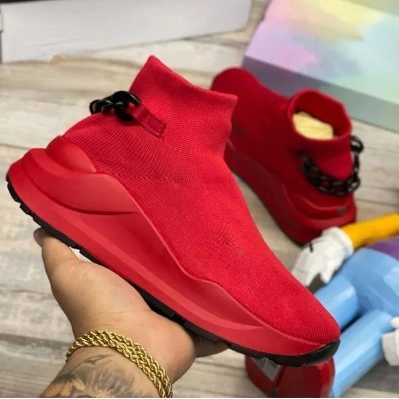 

Fashion Metal Chain Shoes Hollow Mesh Knitting Sports Shoes Slip-on Casual Shoes of Women Autumn 2022 Women's Vulcanized Shoes