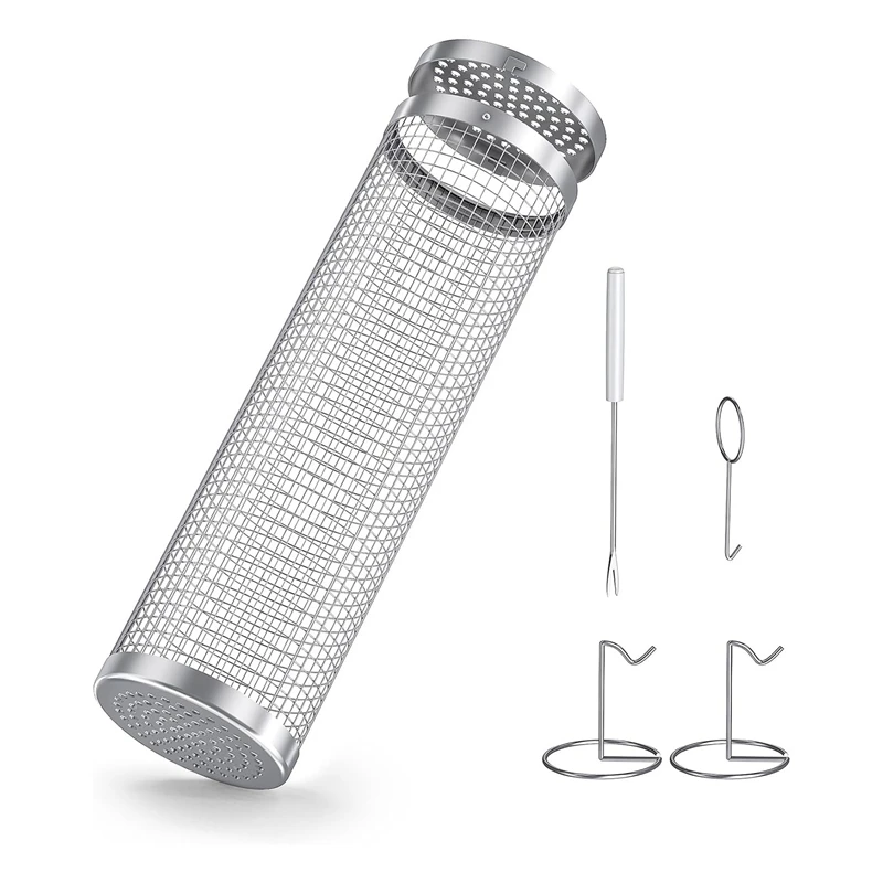 

1 Set Grill Basket Camping Barbecue Rack Stainless Steel Rolling Grilling Baskets For Outdoor Round Grill Mesh