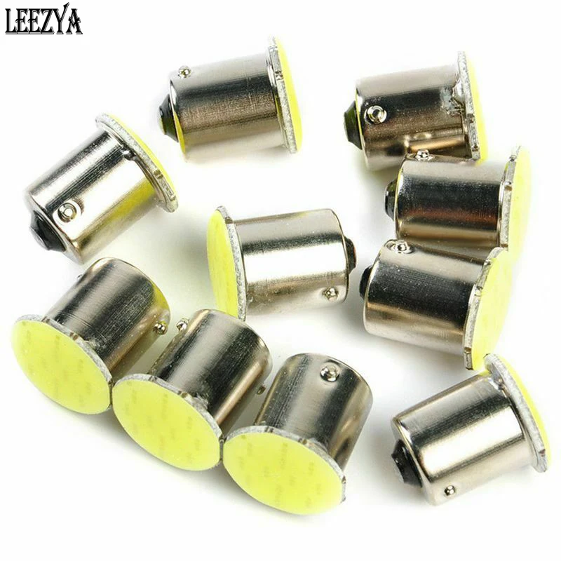 

10Pcs Car P21W 1156 Ba15s LED Bulb 1157 Bay15d Super Bright COB Turn Signal Auto Reverse Parking Brake Light Indicator Side Lamp