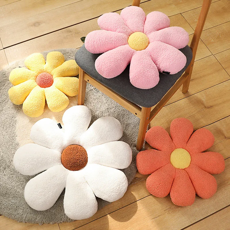 

Petal Shaped Pillow Plush Toy Stuffed Plant Flower Pillow Bay Window Seat Cushion 8 Colors Toys for Girls Kids Home Decor Gift