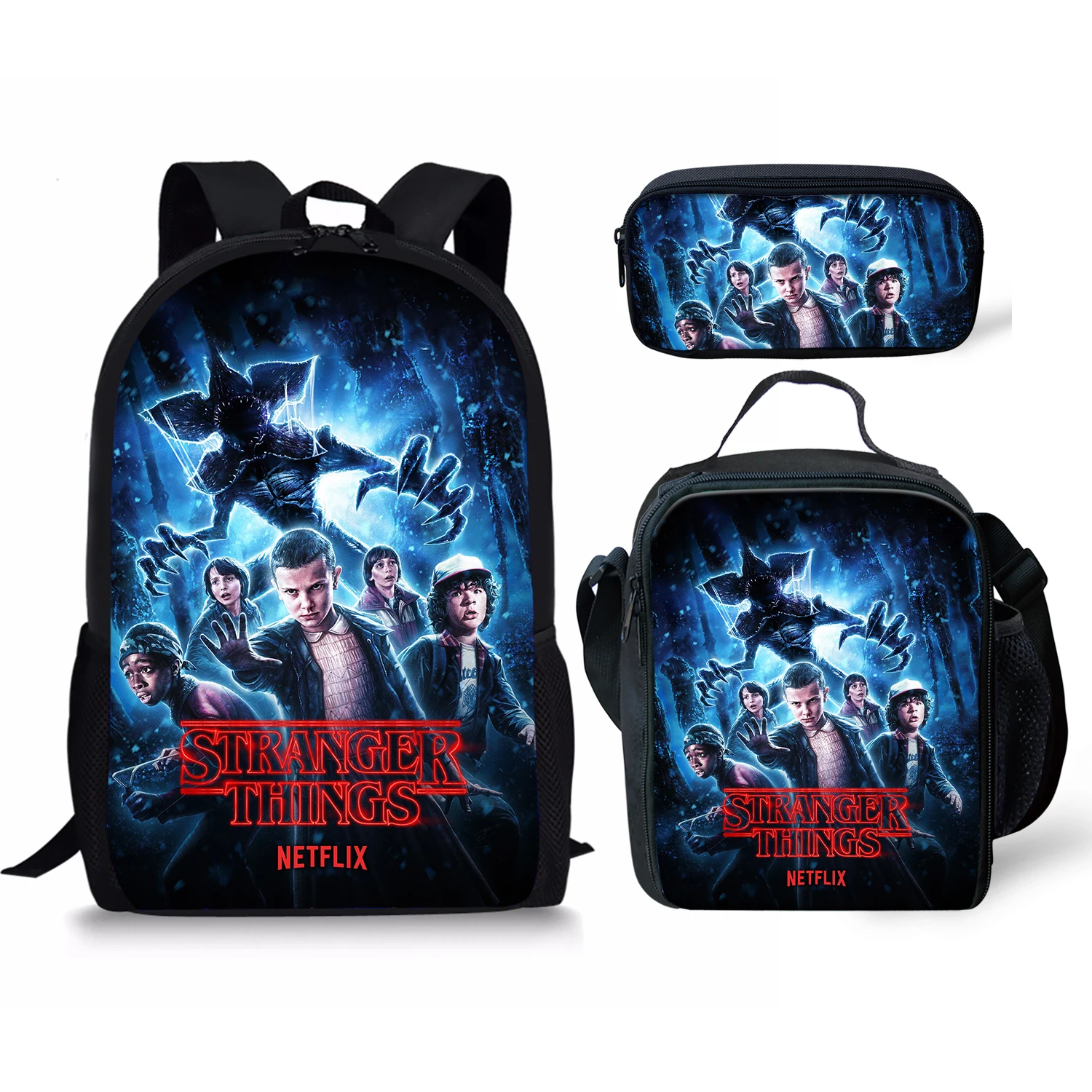 Stranger Thing Printing Pattern Backpacks & Pencil Bag & Lunch Bag Personalized Kids Daypack New Design Rucksack for Teenager