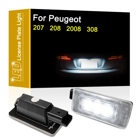 Внешний свет для Peugeot 207 CC 2007-up 308 MK2 2015-up 2008 2015-up 208 12-16, белый номерной знак в сборе, 12 В