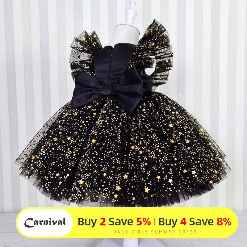 

Party Ball Gown Kids Tutu Sequins Dress Girls Bridemaid Costume Girls Dress Flying Sleeve Vestidos Baby Girls Formal Clothing