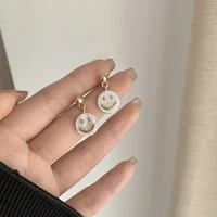 earrings fashion jewelry 2021 stainless steel earrings ladies korean fashion smiley sweet romantic retro temperament earrings