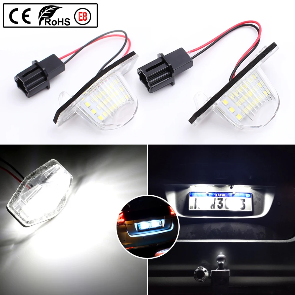 

2PCS For Honda Odyssey Fit Jazz Stream Freed Logo Insight CR-V Vezel HR-V FR-V Edix Error Free Led License Plate Light Lamp