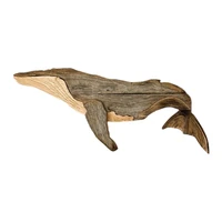 fashion durable convenient home wall marine element whale wood ornament for office animal ornament wooden ornament