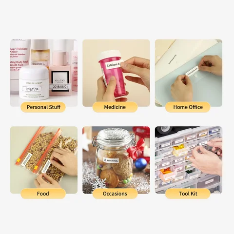 Самоклеящаяся круглая белая прозрачная однотонная этикетка Phomemo для M110/M220/M200/M120/M221 для DIY дизайн логотипа QR-код доставка