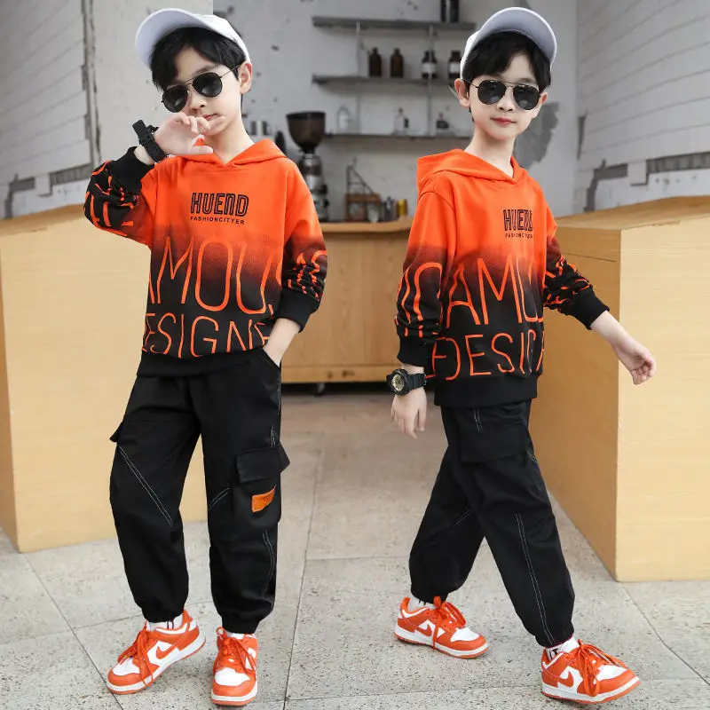 

Boys Sweatshirts +Pants 2PCS/Set 2022 Casual Warm Thicken Winter Autumn Suits Sports Outfits Plus Size Children Clothing