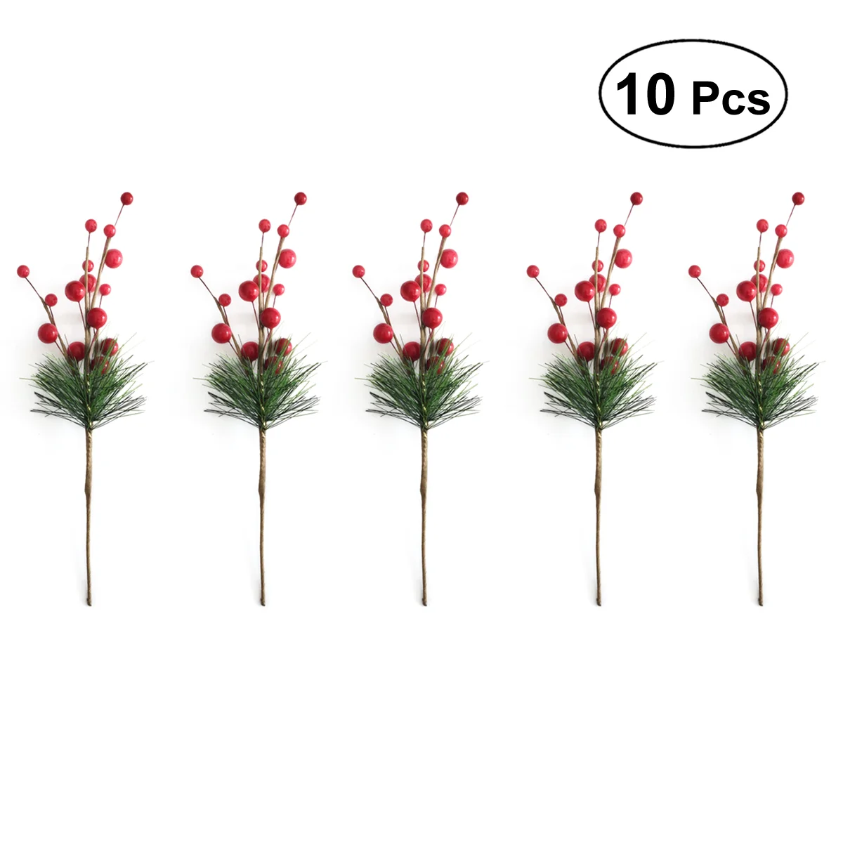 

Christmas Decor Floral Holly Craftdiy Hand Greenery Wreaths Flower Decorative Cones Pines Fake Berries Stems Pick Berry Red