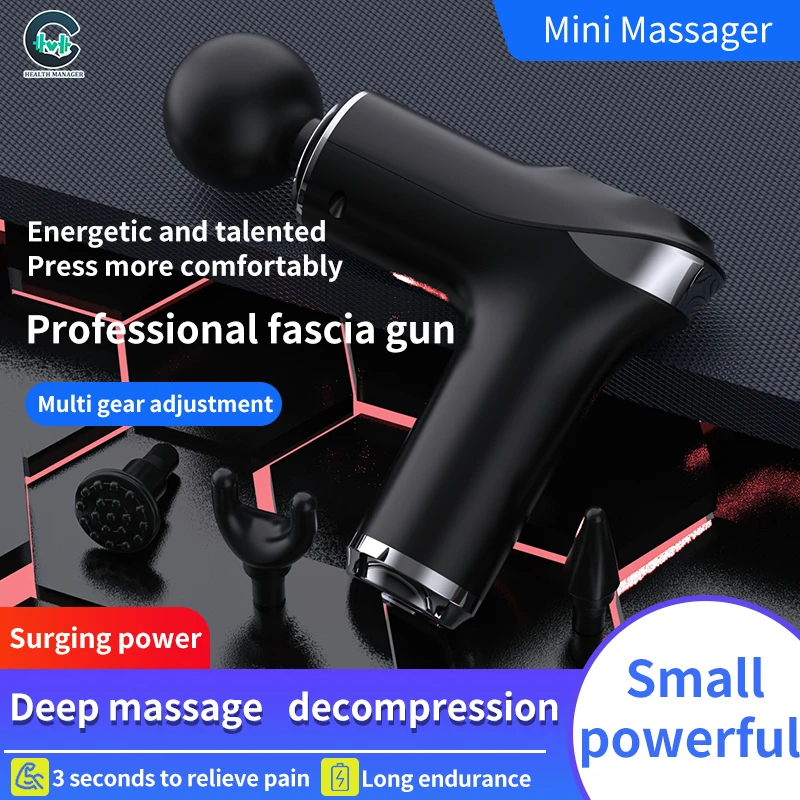 

【Health Manager】Electric Mini Massage Gun High Frequency Fascia Gun Deep Tissue Massager BRUSHLESS Body Shoulder Neck Massager