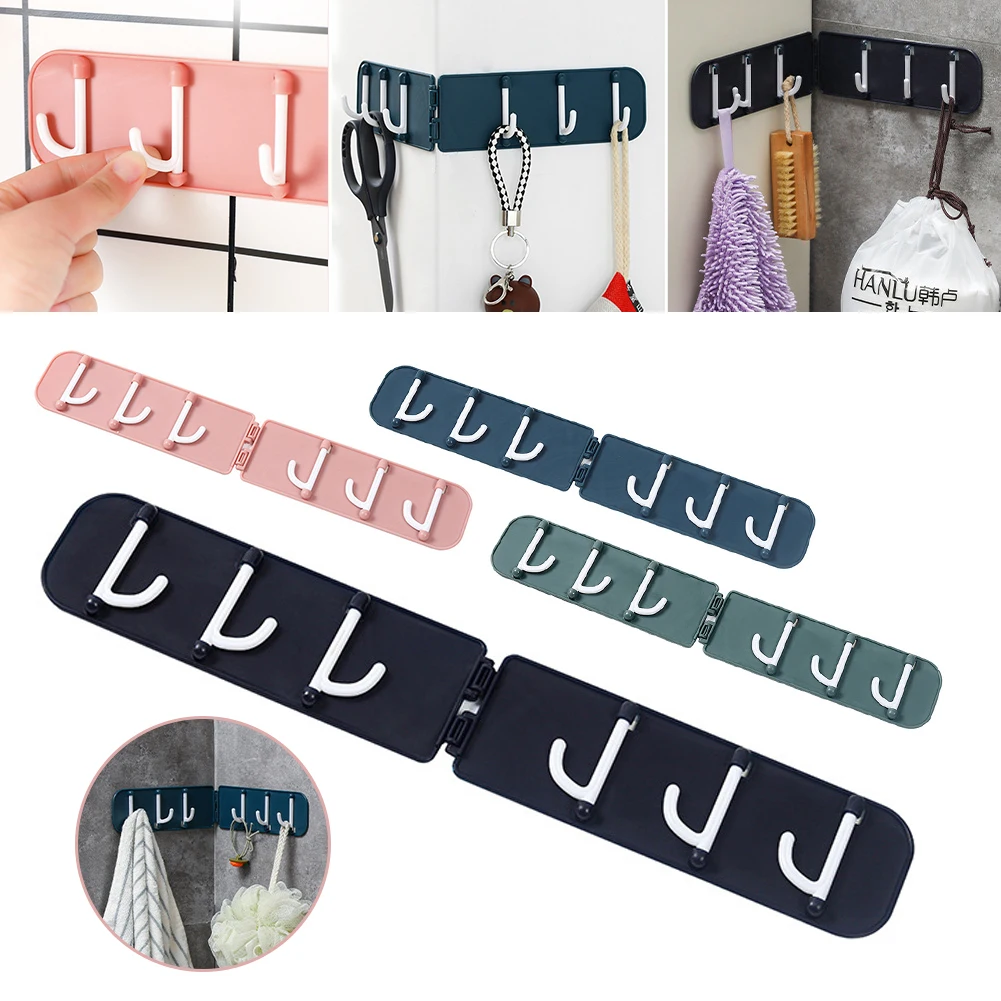 

Foldable Corner Hook Strong Adhesive Corner Hanger Wall Hook Hanging Storage Multi-functional Hook Rack for Bathroom Kitchen