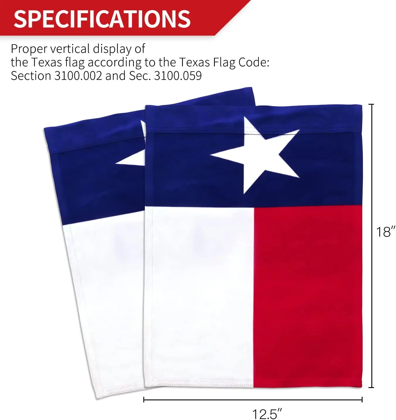 Фото Флаг для сада ANLEY Double Sided Premium, Техас, Страна Одинокой Звезды, патриотический флаг США для украшения дома - устойчивый к погодным условиям P PPM №3