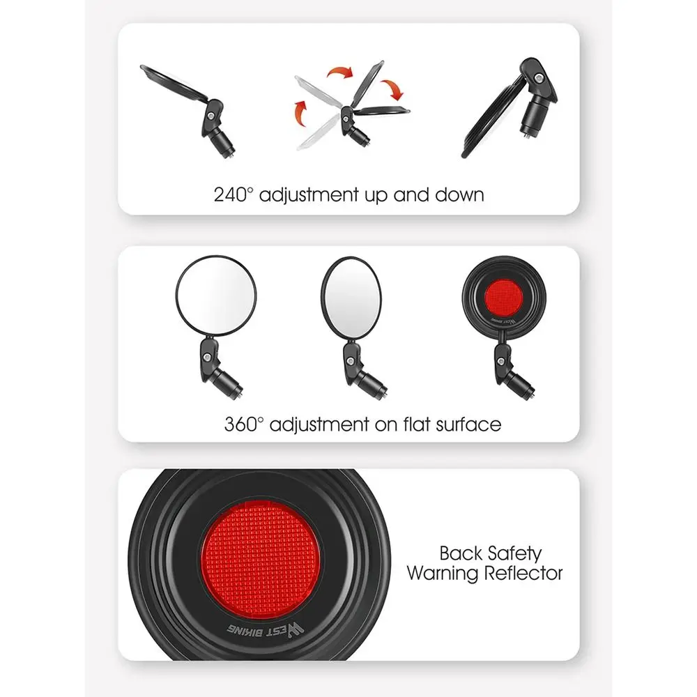 Зеркало заднего вида вращающееся на 360 градусов регулируемое зеркало руль