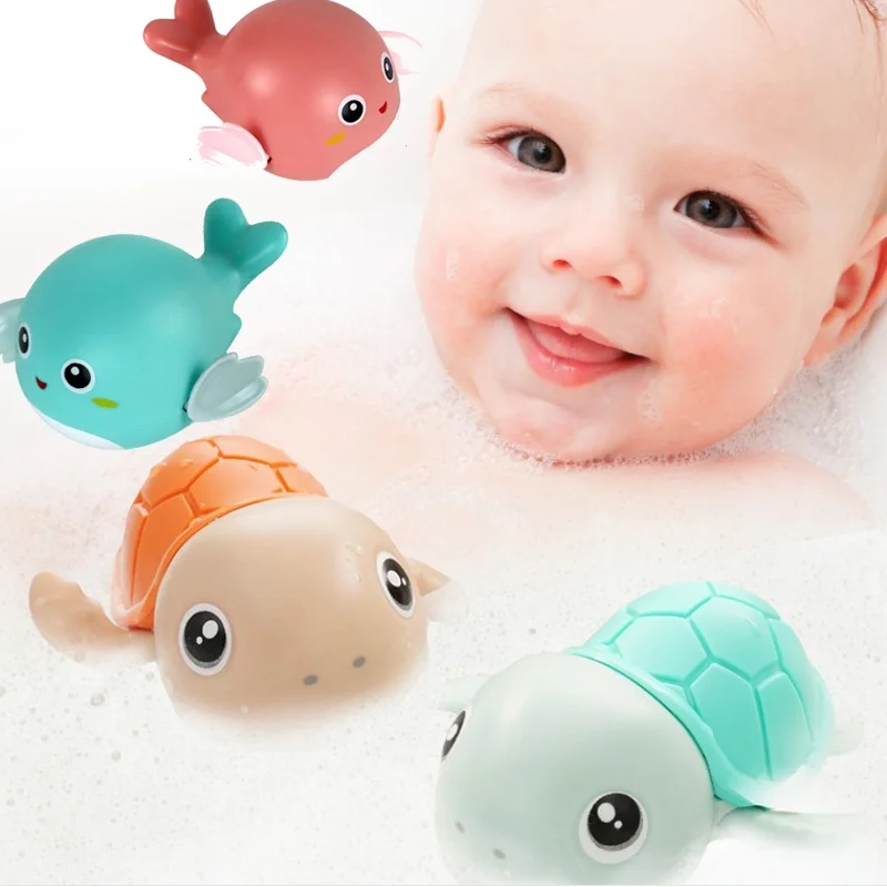 

Детские Игрушки для ванны, водные игрушки на цепочке, милый мультяшный мягкий детский Дельфин для плавания с ранетом, детская пляжная игруш...