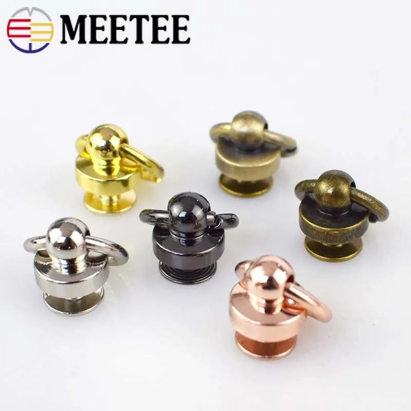 

Meetee 10/20pcs 8/10mm Metal Side Ring Bag Buckle Chain Buckle Screw Rivet DIY Luggage Straps Hanging Hardware Decor Accessories