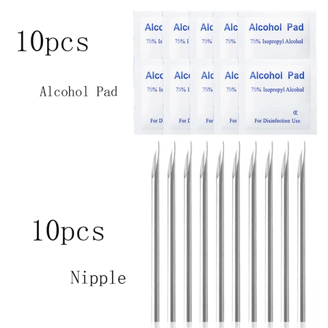 Иглы для пирсинга нержавеющая сталь 20 шт