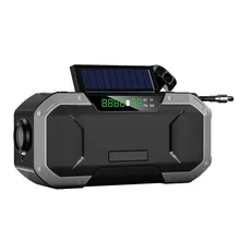 Waterproof Flashlight Emergency Multifunctional Hand Radio Solar Crank Dynamo Powered Bluetooth Speaker Phone Charger Power Bank