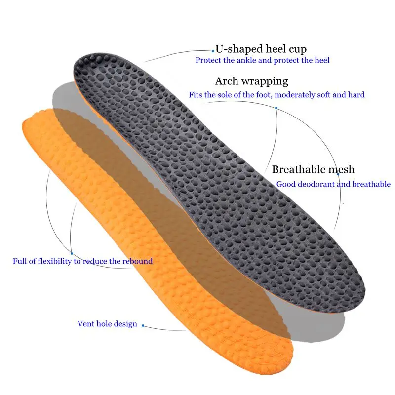 Memory Foam Shoes Insoles Providing Excellent Shock Absorption and Cushioning for Feet Relief Sport Insoles Men and Women Use