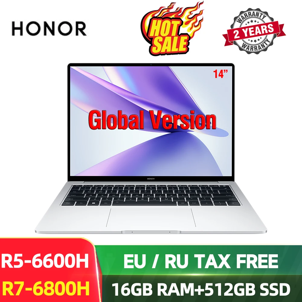 Honor MagicBook14 ноутбук Ryzen Edition 2022 дюймов R7-6800H 16 + 512 ГБ SSD с отпечатком - Цена: 71927.35