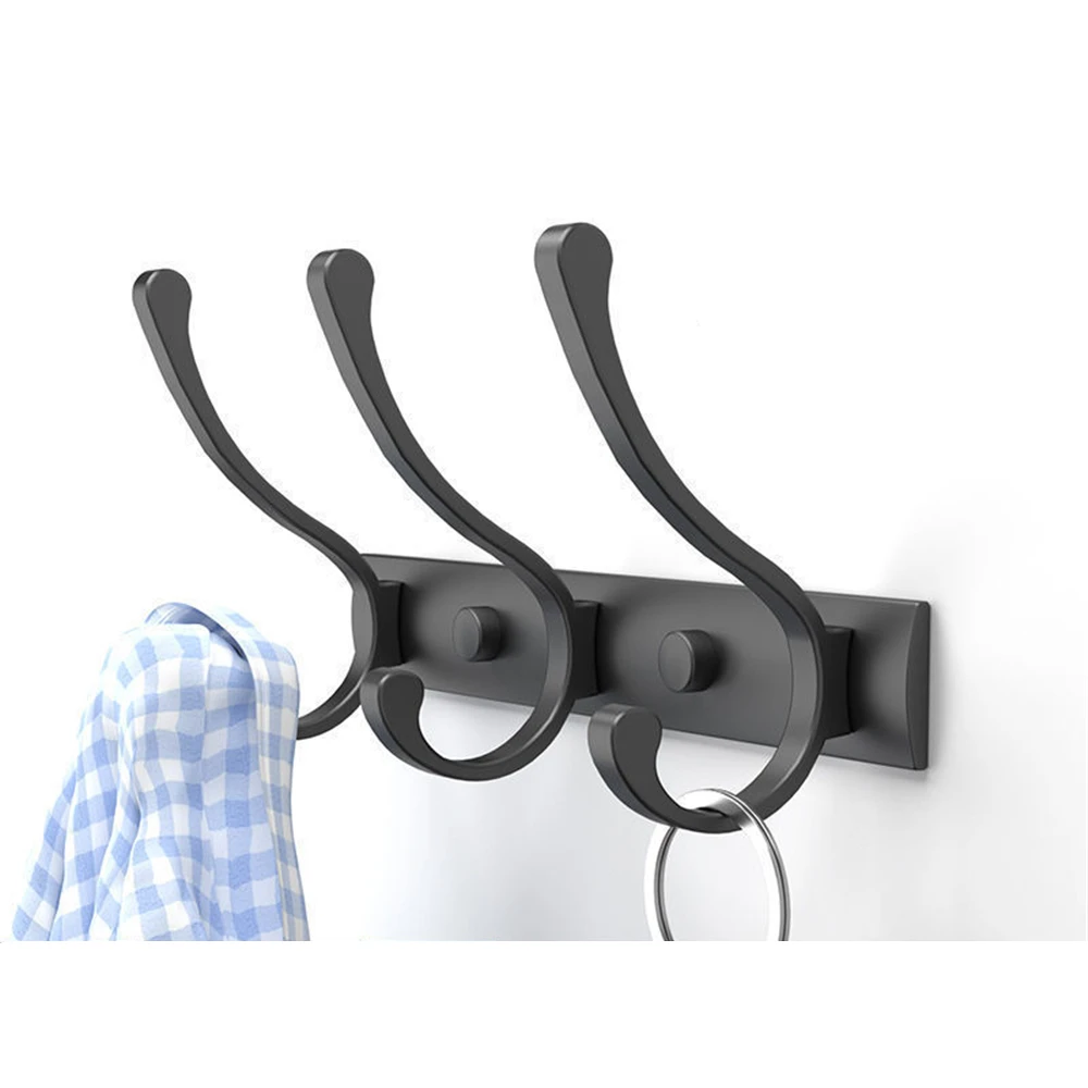 

Bathroom Coat Hook Sliding Wall Hangers Clothes Towel Holder Hang Robe Hooks Black Wall Hook for Bathroom Kitchen Accessories