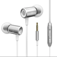 metal earphones wired magnetic suction coil type subwoofer in ear suitable for computer mobile phone wire controlled earphones