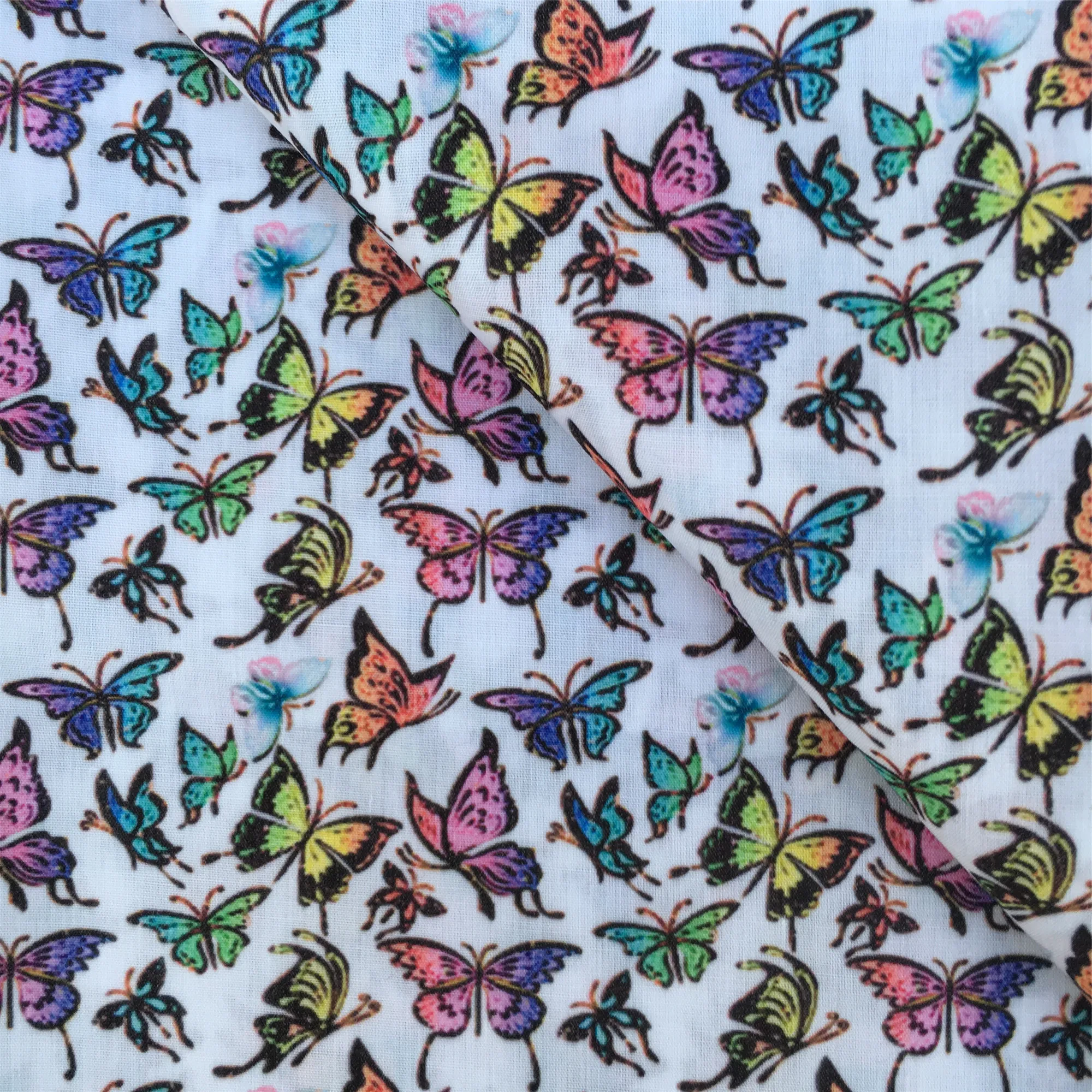 Полиэстер-хлопок/чистый хлопок/стрейч/ткань для купальников Весенний бабочка для детских тканей домашнего текстиля, шитья кукол, 50*145 см.