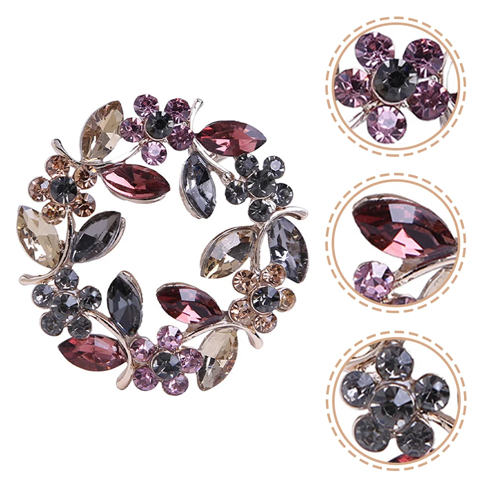 

Women Brooch Flower Rings Women Crystal Flower Brooch Women's Accessories Garland Crystal Brooch Rhinestones Clothing Brooch Pin