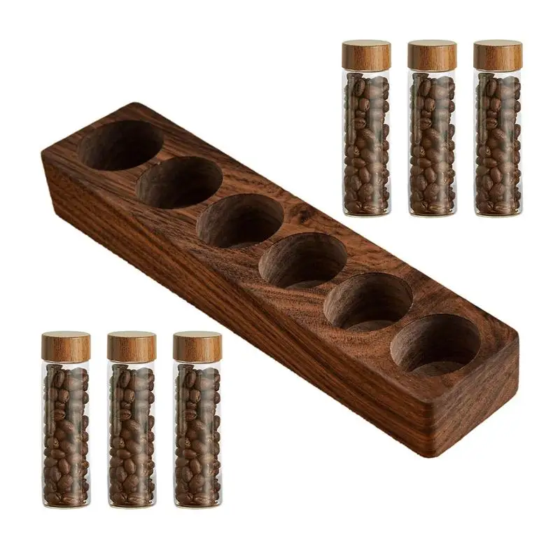 

Test Tube Stand Wooden Coffee Beans Tea Display Rack Wooden Rack Glass Test Tubes Holder Properly Arrange Storage Maintain