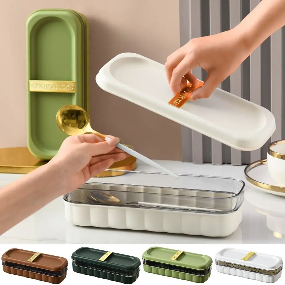 Пластиковая коробка для хранения ложек и вилок вместительная компактная ручная