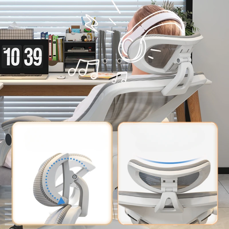 Кресло офисное эргономичное с откидывающейся спинкой и подставкой для ног