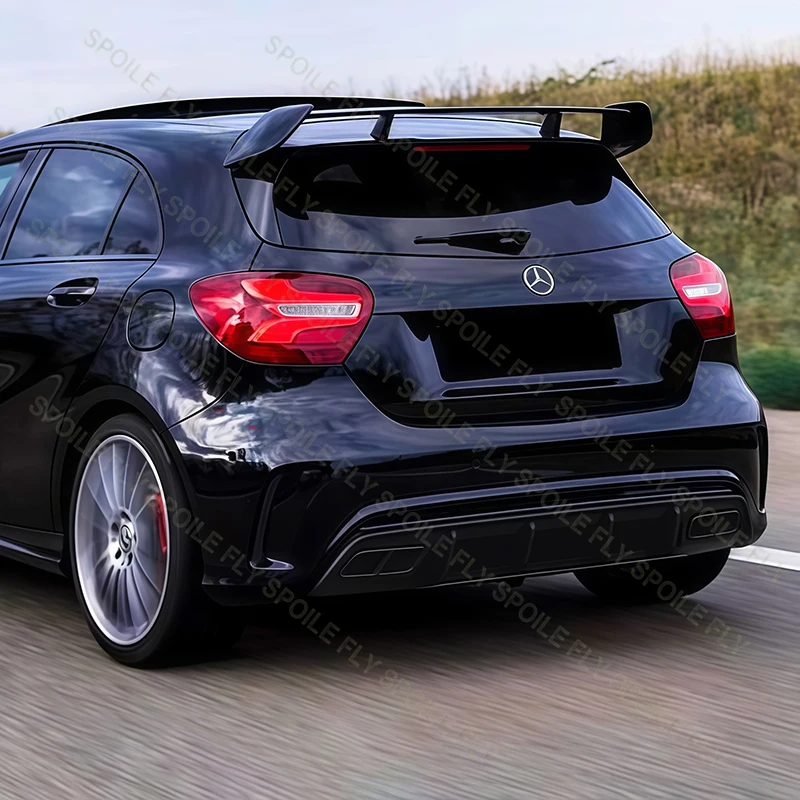 Для Mercedes A Class Benz W176 A180 A200 A250 A45 2013-2018 AMG Высокое качество ABS автомобильный задний бампер спойлер обвес комплект (art.: 3920d3e67e752) - 3920d3e67e752