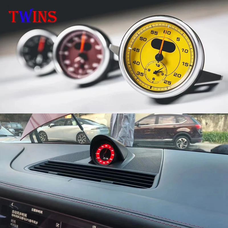 

For Porsche 911 718 cayenne panamera macan Dashboard Center Clock Car Inter Stopwatch Compass Time Electronic Meter Clock