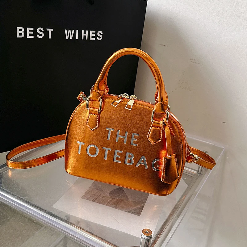 Patent Leather Handbags for Women 2023 New Letter Fashion Shell Bag Party Trend High Quality Luxury Designer Shoulder Bag Ladies