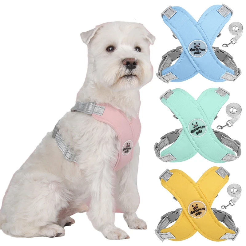 

Pet Harness Leash Set for Small Meidum Dogs Harness Vest X Shaped Reflective Puppy Chest Straps Breathable Mesh Walking Supplies