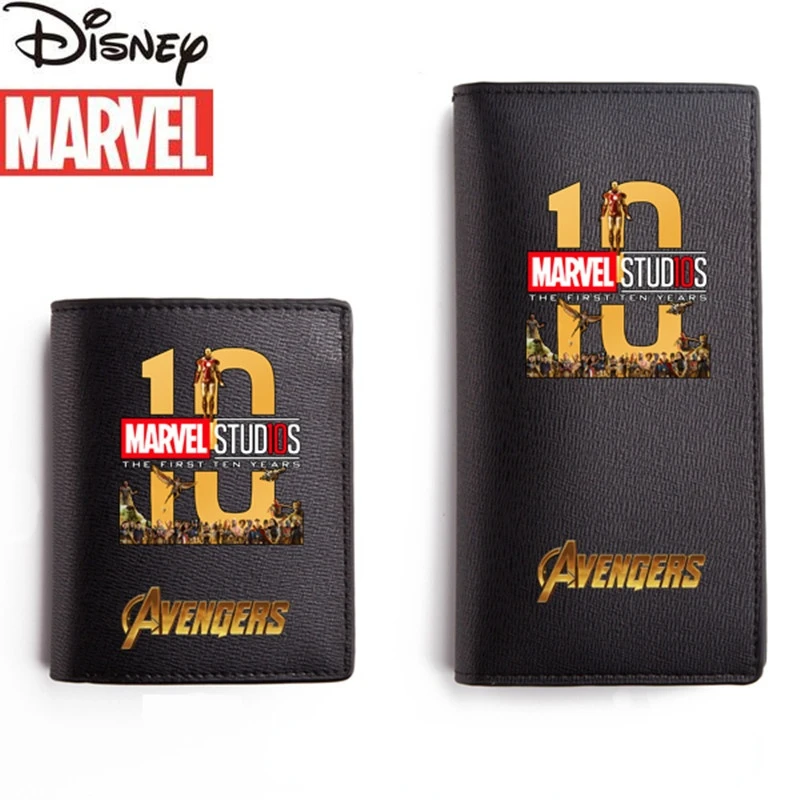

Модный длинный мужской кошелек Disney Marvel, вместительный клатч с несколькими отделениями для карт, для мальчиков-пауков