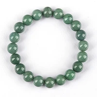natural a goods jadeite deep bean green round bead bracelet ice jade fine jewlery mens womens hand jewelry wholesale drop ship