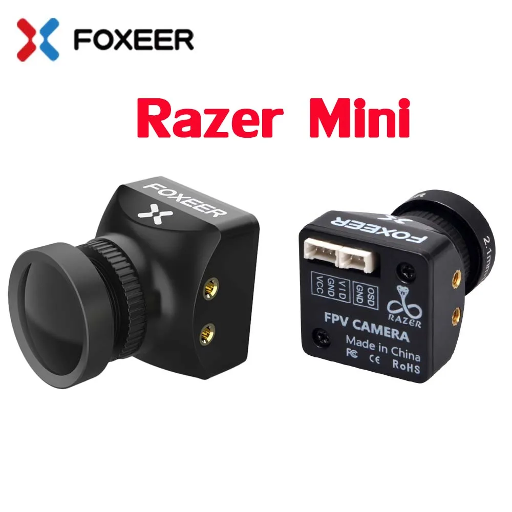

Foxeer Razer Mini HD 5MP 2.1mm M12 1200TVL PAL NTSC 4: 3 16: 9 FPV Camera with OSD 4.5-25 V Natural Image For RC Racing Drone