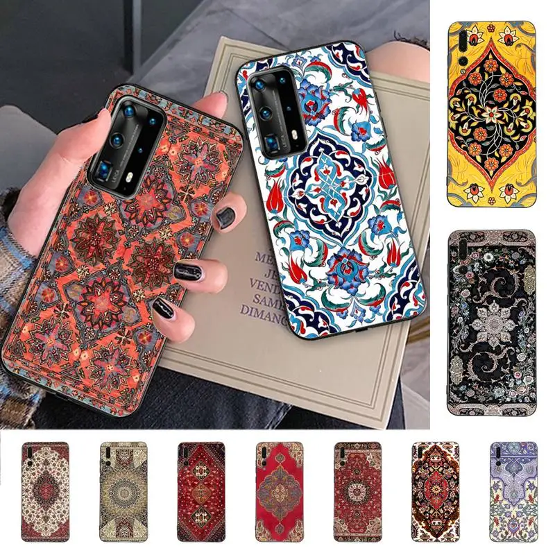 

Persian carpet Floral pattern Phone Case for Huawei P30 40 20 10 8 9 lite pro plus Psmart2019