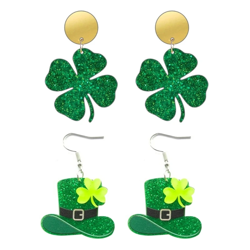 

1 Pair St. Patrick’s Day Drop Earrings Drop Earrings Acrylic Dangle Earrings 264E